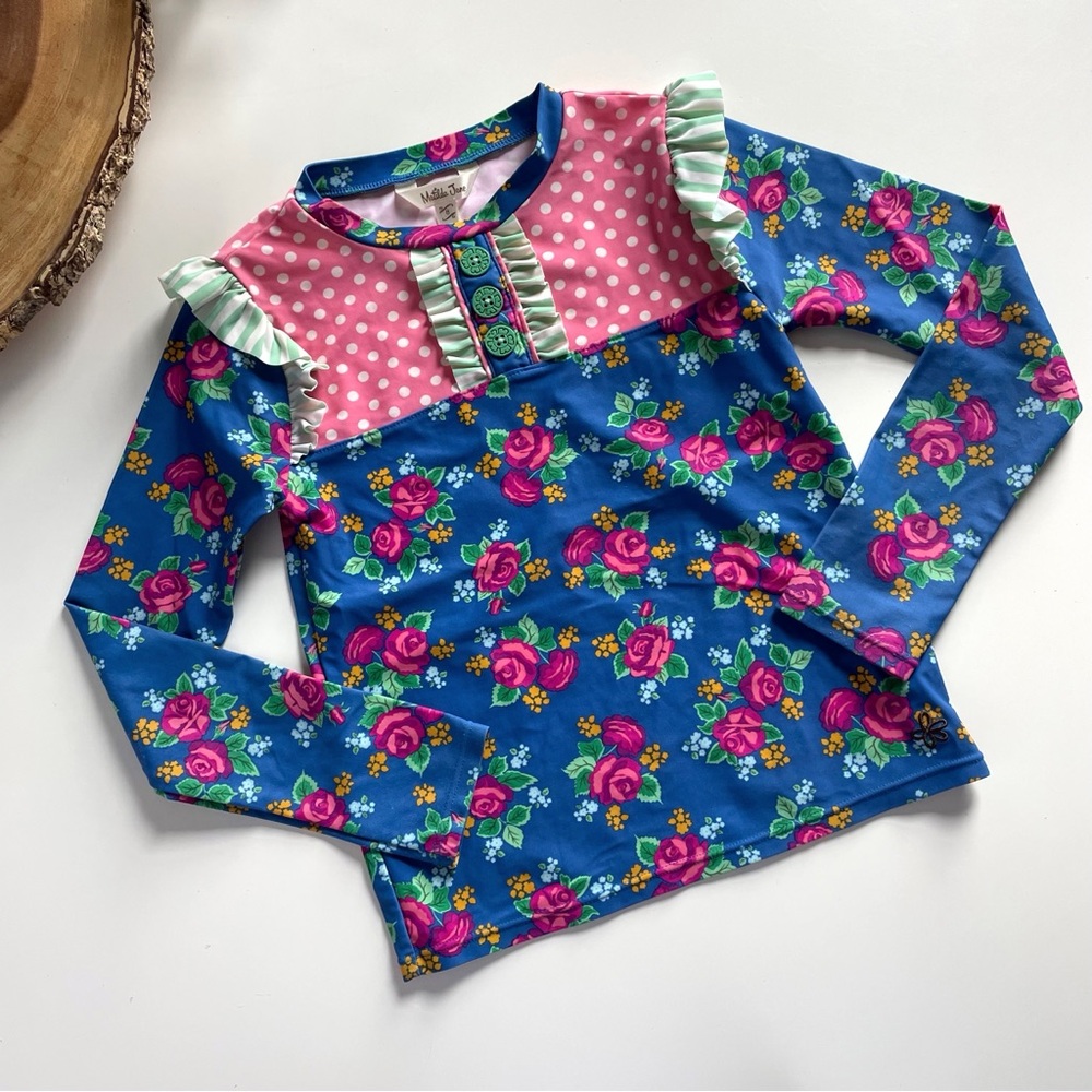 Matilda Jane Brilliant Daydream Low Tide Rash Guard Swim Top | Size 8